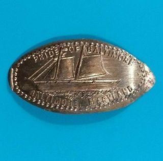 Pride Of Baltimore Clipper Vessel Baltimore Maryland Elongated 1961 Copper Penny