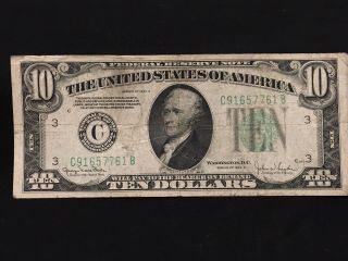 1934 D $10 Federal Reserve Note Green Seal