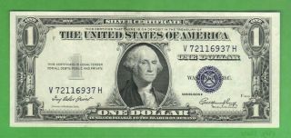 $1 1935e Cu Silver Certificate Currency Us One Dollar Bill Blue Seal Note