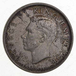 Silver - World Coin - 1937 Zealand 1 Florin - 11.  3g - World Silver Coin 135