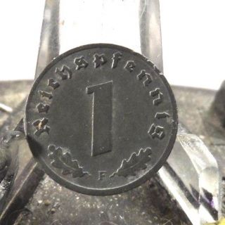 Circulated 1941f 1 Pfennig 3rd Reich/nazi Coin (20218) 1.