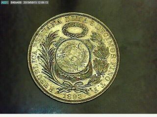 1894 Guatemala Peso Counter Stamped Coin 3