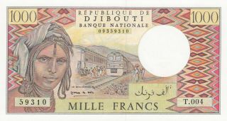 Djibouti 1000 Francs (ND/1988) - Woman/Camel Caravan/p37e UNC 2