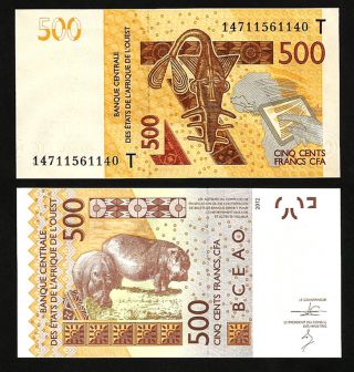 West African States T Togo 500 Francs 2012 2014 Unc P - 819tc