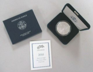 Us 2010 One - Ounce.  999 Fine Silver American Eagle Proof In Blue Gov 