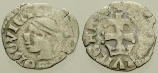 064.  Hungarian Silver Coin.  Louis I.  Ar Denar.  Saracen