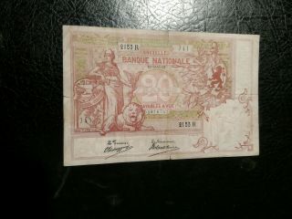 Belgium Banknote 20 Francs 21 - 05 - 1913