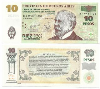 Argentina Emergency Buenos Aires Note 10 Pesos Patacones 2002 219 Prefix B Xf