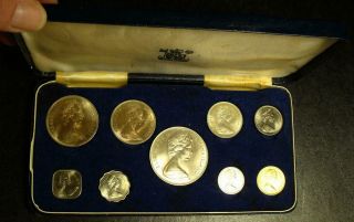 Royal Queen Elizabeth Ii 1966 9 Coin Silver Set Bahama Islands