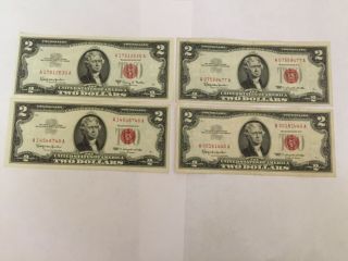 1963 & 63a $2 Dollar United States Notes 63a Uncirculated Old Paper Money