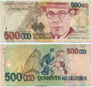 Brazil Note 500.  000 Cruzeiros (1993) P 236a