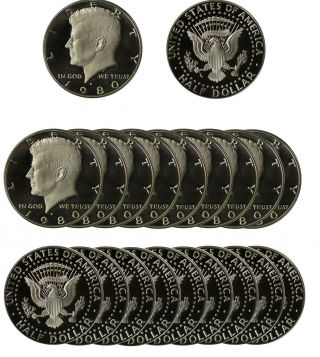1981 - S Kennedy Half Dollar Cn - Clad 50c Gem Proof Roll 20 Us Coins