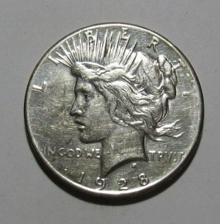 1928 Peace Dollar - Au Details / Polished - 17su
