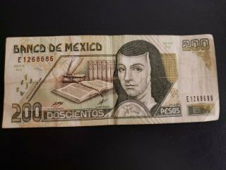 Mexico Banknote 200 Pesos 1999 Serie Bq