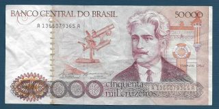 Brazil 50000 Cruzeiros,  1980s,  Vf