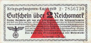 2 Reichsmark Fine German Concentration Camp Note From The Wehrmacht 1939
