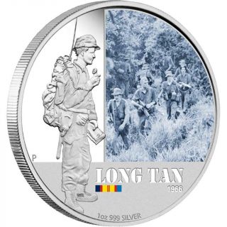 Australia 2012 Famous Battles Australian History Long Tan 1 Oz Silver Proof Coin