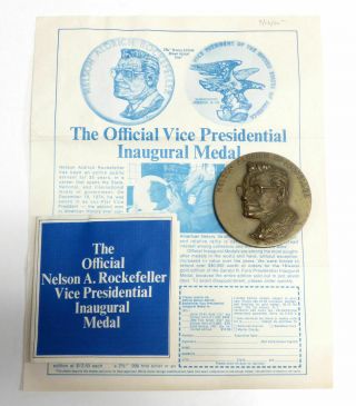 1975 Official Nelson A.  Rockefeller Vice Presidential Inaugural Bronze Medal