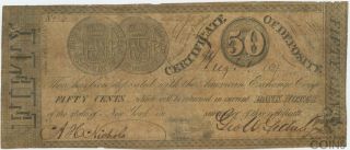 1837 United States York 50 Cents American Exchange Company Bank Note