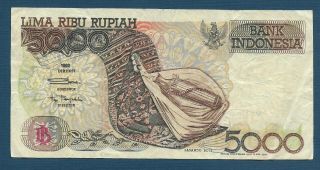 Indonesia 5000 Rupiah,  1992 / 2000,  Vf