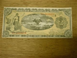 Mexico,  Mexican 2 Peso Note,  " Gobierno Provisional De Mexico ".
