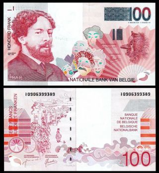 Belgium 100 Francs 1995 - 2001,  Unc,  P - 147