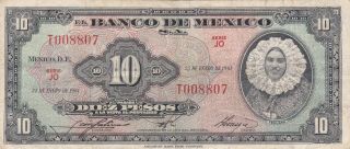 Diez Pesos 25 De Enero De 1961 Banco De Mexico