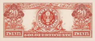 Proof Print By The Bep - Back Of Series 1922 $20 Gold Certificate