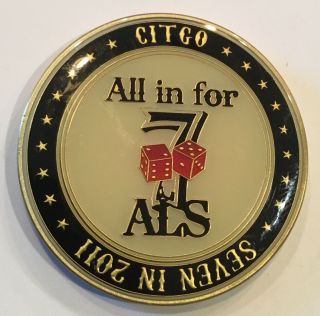 Citgo All In For Als Poker Tournament Card Protector Chip Coin Medal