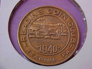 1967 Reading Coin Club Medal - - Daniel Boone - - Reading,  PA 2
