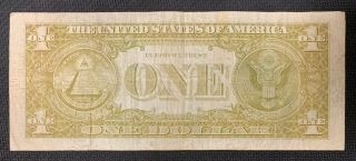 1963 U.  S.  $1 DOLLAR FEDERAL RESERVE NOTE NR 2