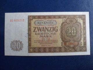 1948 Ddr/gdr East German 20 Mark Bank Note - First Issue - Unc Cond.  17 - 368
