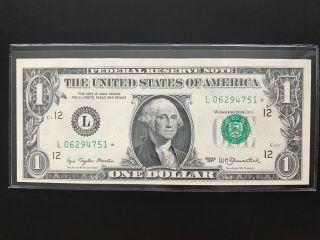 Wow Star note 1977 $1 DOLLAR BILL (SAN FRANCISCO “L“),  UNCIRCULATED 2