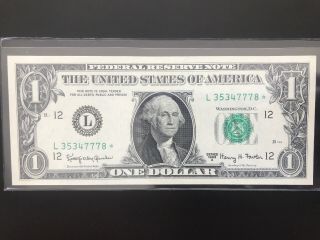 Wow Star Note 1963 A $1 Dollar Bill (san Francisco “l“),  Uncirculated