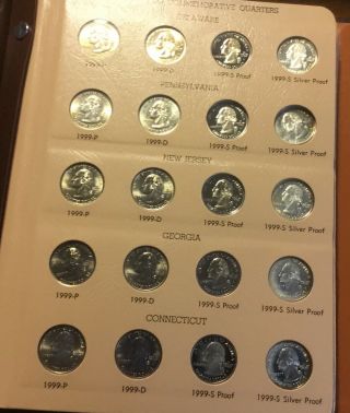 1999 - 2003 Washington State Qtr Set Complete 100 Coins Incl.  25 Silver Proof