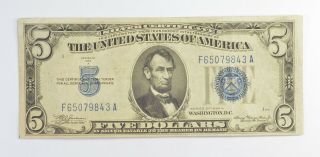 Crisp - 1934 - A $5.  00 Silver Certificate Us Note - Historic Silver On Demand 273