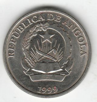 Angola 5 Kwanzas 1999 Shield Ef,  7k By Coinmountain