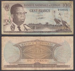Congo Dr 100 Francs 1961 (f) Banknote P - 6a