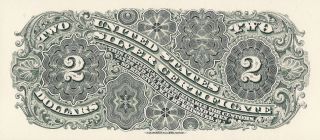 B106,  $2.  00 Silver Certificate Reverse,  Series 1886,  Bep Souvenir Card