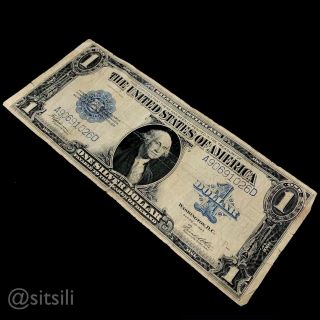 U.  S.  1923 Series Washington One Dollar Bill - Large Size Blue Seal Note