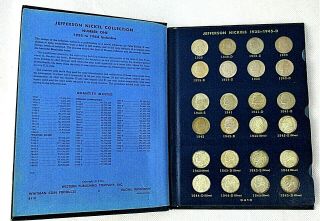 1954 - 1958 Entire Whitman Book Of Jefferson Nickels 5 Cent United States Coins