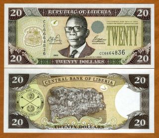 Liberia / Africa,  20 Dollars,  2003,  P - 28a,  Unc