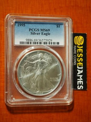 1995 $1 American Silver Eagle Pcgs Ms69 Classic Blue Label Better Date