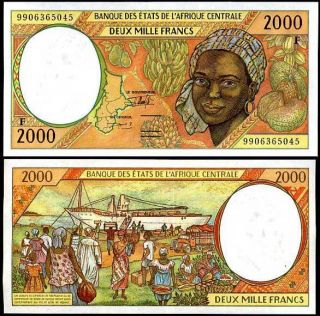 Central African State Republic 2000 2,  000 Francs 1999 P 303f Aunc