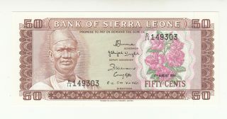 Sierra Leone 50 Cents 1984 Unc @