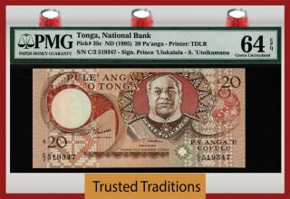 Tt Pk 35c 1995 Tonga National Bank 20 Pa 