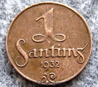 Latvia 1932 1 Santims,  Bronze