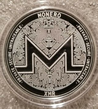 Monero Xmr 1 Oz.  999 Silver Commemorative Coin Crypto Currency Bitcoin Secure