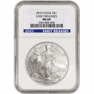 2010 American Silver Eagle - Ngc Ms69 - Early Releases