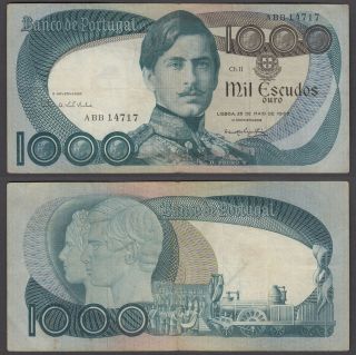 Portugal 1000 Escudos 1968 (f - Vf) Banknote Km 175
